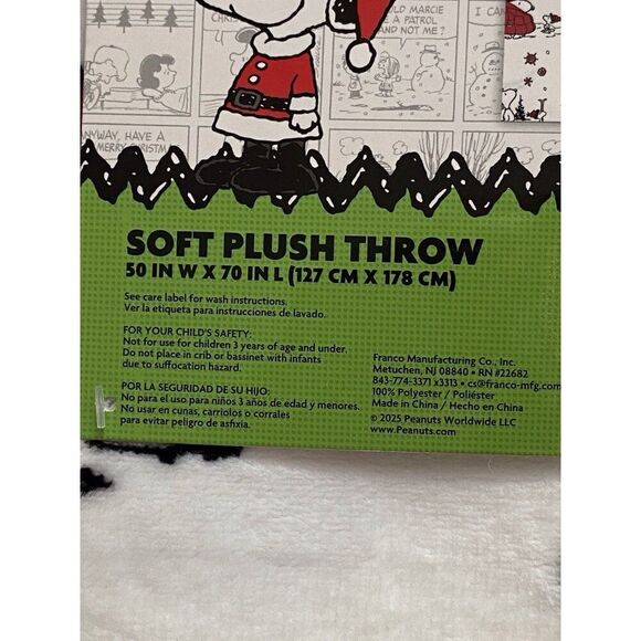 Peanuts Snoopy Woodstock Puffer Jacket Puffy Coat Soft Throw Blanket 50 X 70” - Picture 5 of 16